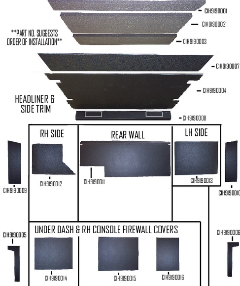 UCA95060   Cab Kit with Headliner---Replaces CIH9190  